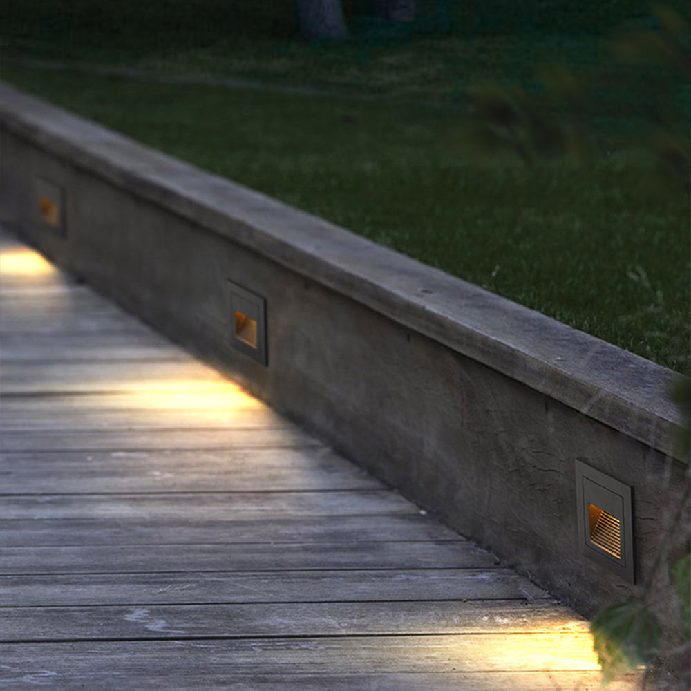 Ray Modern Metal Square Outdoor Deck/Step Light, Black - Neutralighting