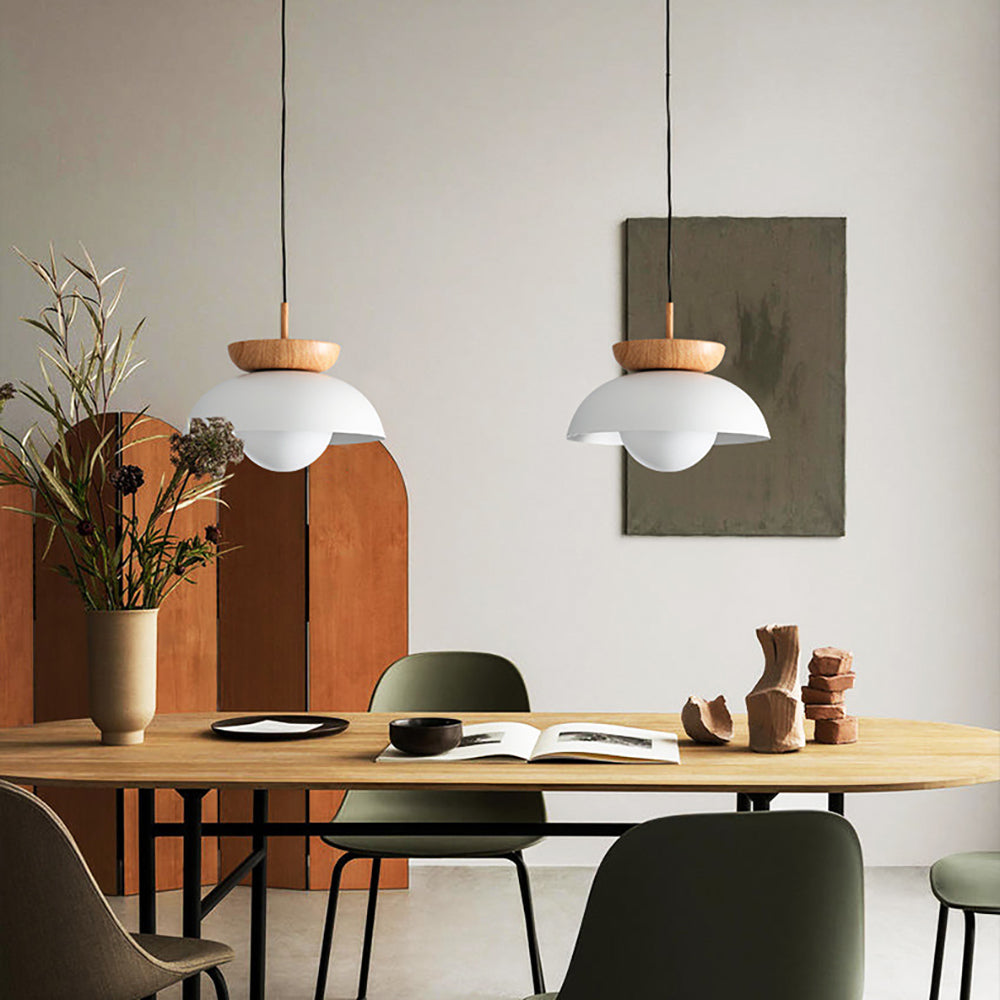 Muto Nordic Pendant Light/Flush Mount Ceiling Light Wood/Metal Black Kitchen Balcony - Neutralighting