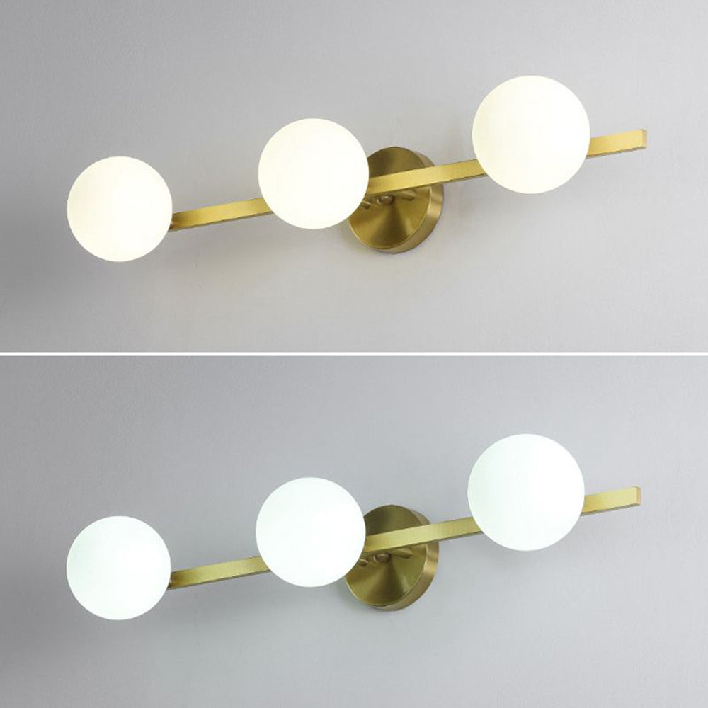 Valentina Retro Globe Linear Metal/Glass Wall Lamp, Gold, Bathroom - Neutralighting
