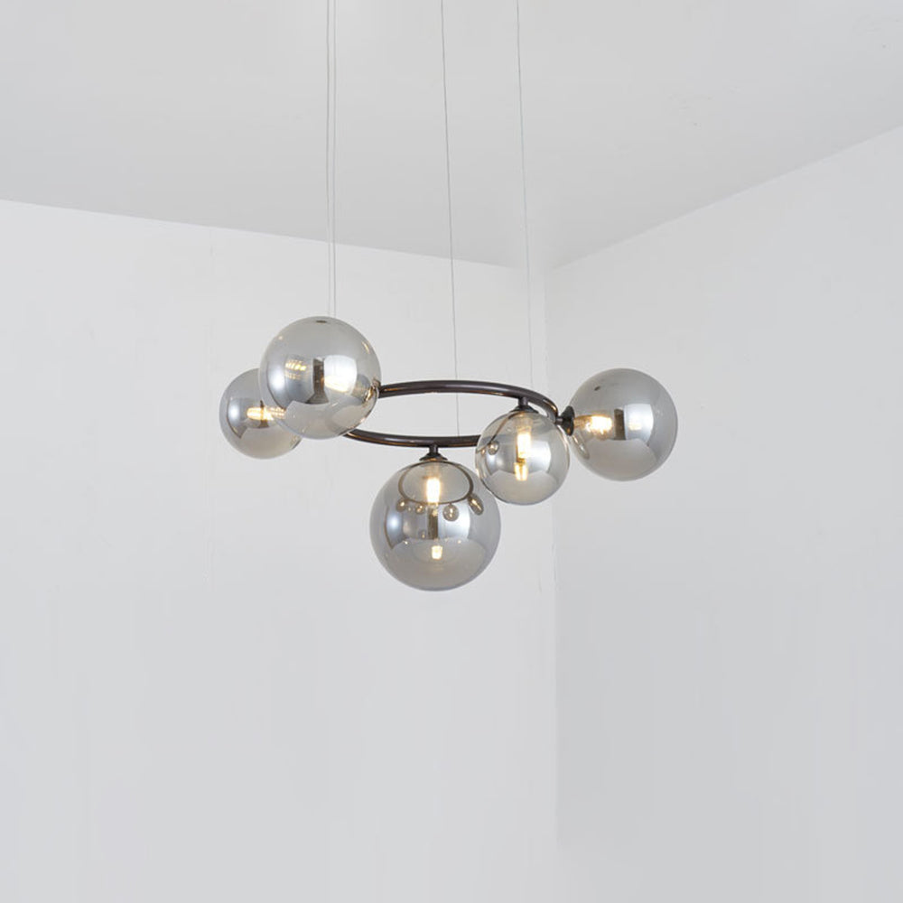 Valentina Modern Designe Wave Metal/Glass Pendant Light, White/Gold - Neutralighting