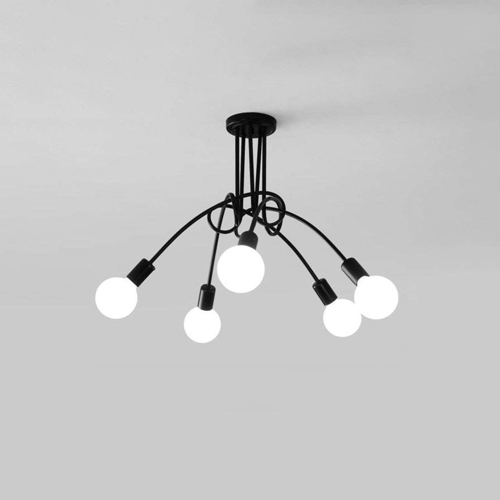 Arisha Modern Linear Curve Metal Ceiling Light, Dining Room/Living Room - Neutralighting