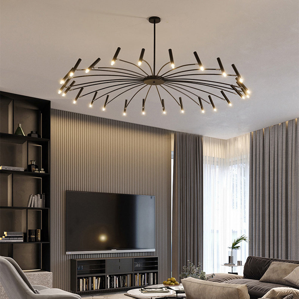 Arisha Modern Blown Linear Metal Multi-heads Chandelier - Neutralighting