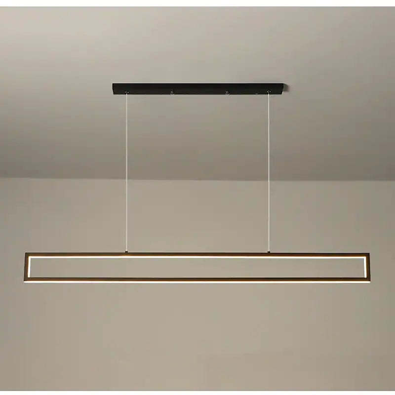 Arisha Modern Metal Vertical Rectangular Pendant Light, Black - Neutralighting