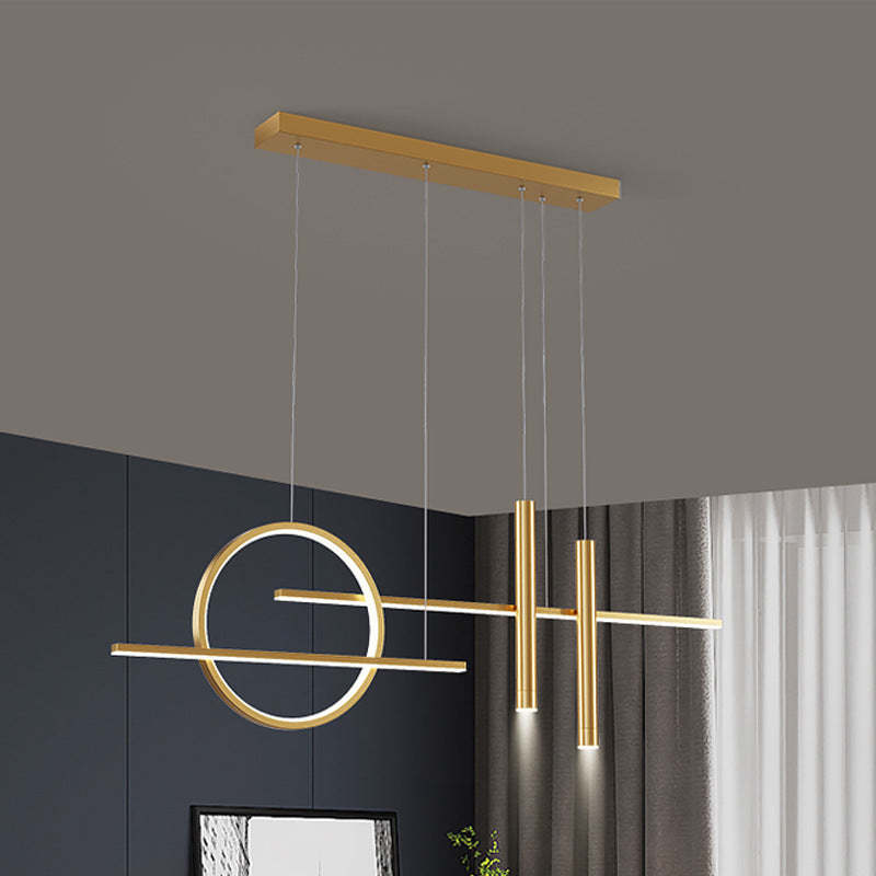 Arisha Minimalism Led Pendant Light, Irregular Ring, Black/Glod - Neutralighting