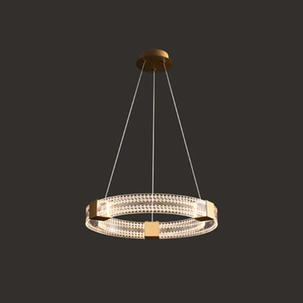 Arisha Modern Round/Oval Acrylic/Metal Pendant Light, Gold - Neutralighting