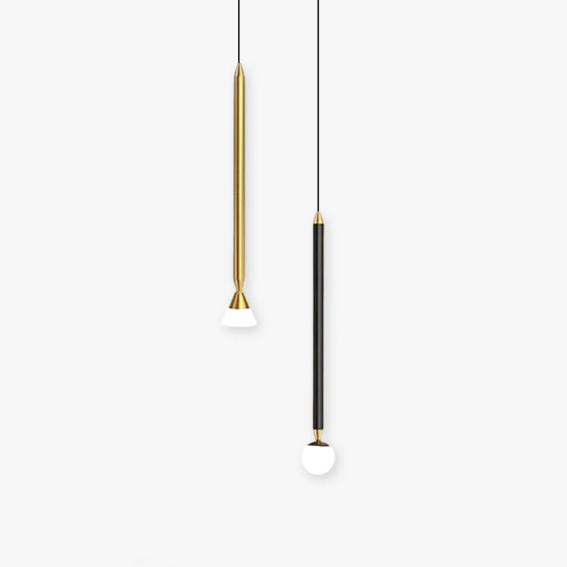 Auri Linear Metal Pendant Light Bedside, Black & Gold - Neutralighting
