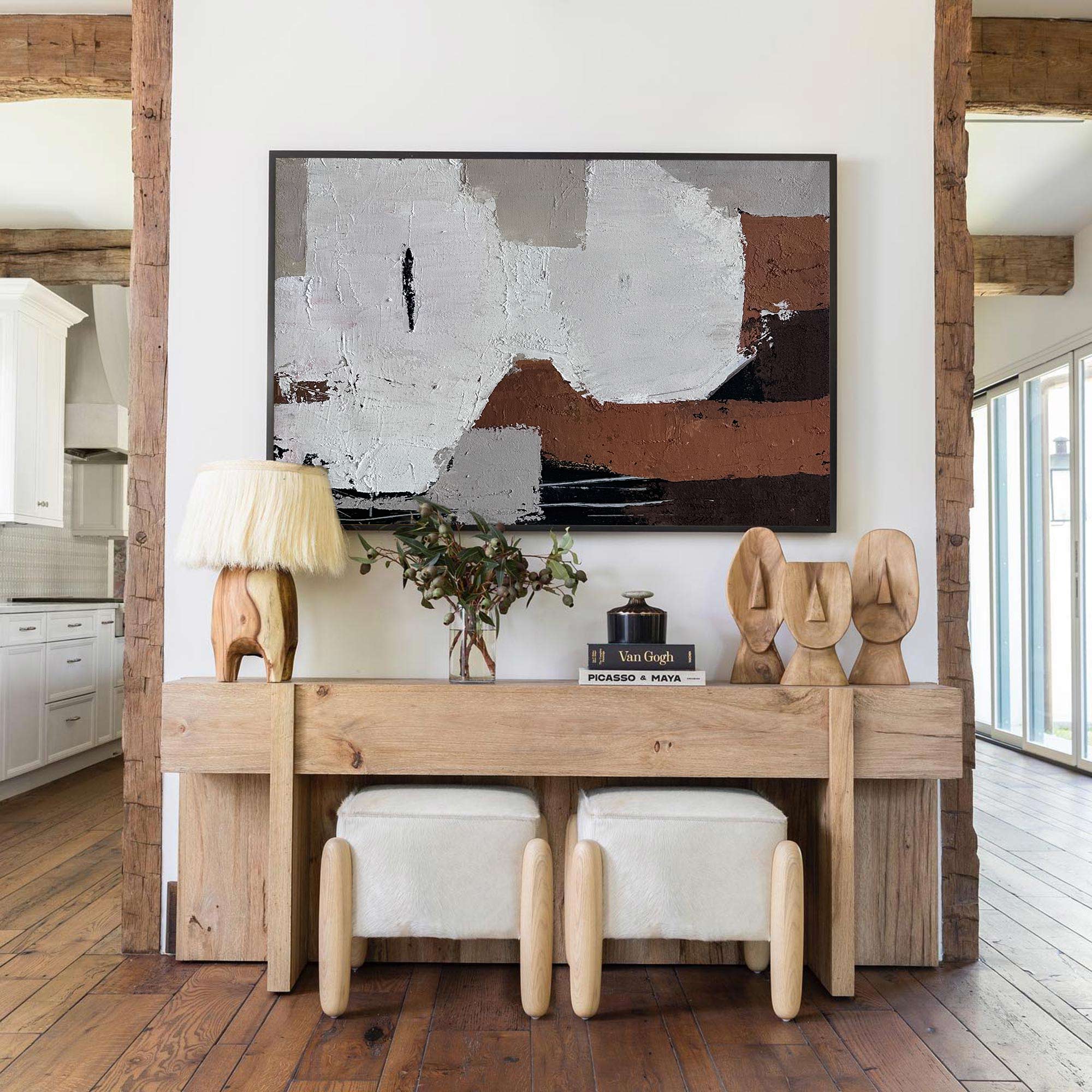 Layered Earth‑Tone Abstract Art Muted Neutral Textured Wall Statement Decor