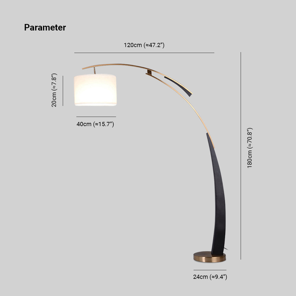 Salgado Floor Lamp 3 Color Temperature Switchable, Artificial Fabric/Metal - Neutralighting