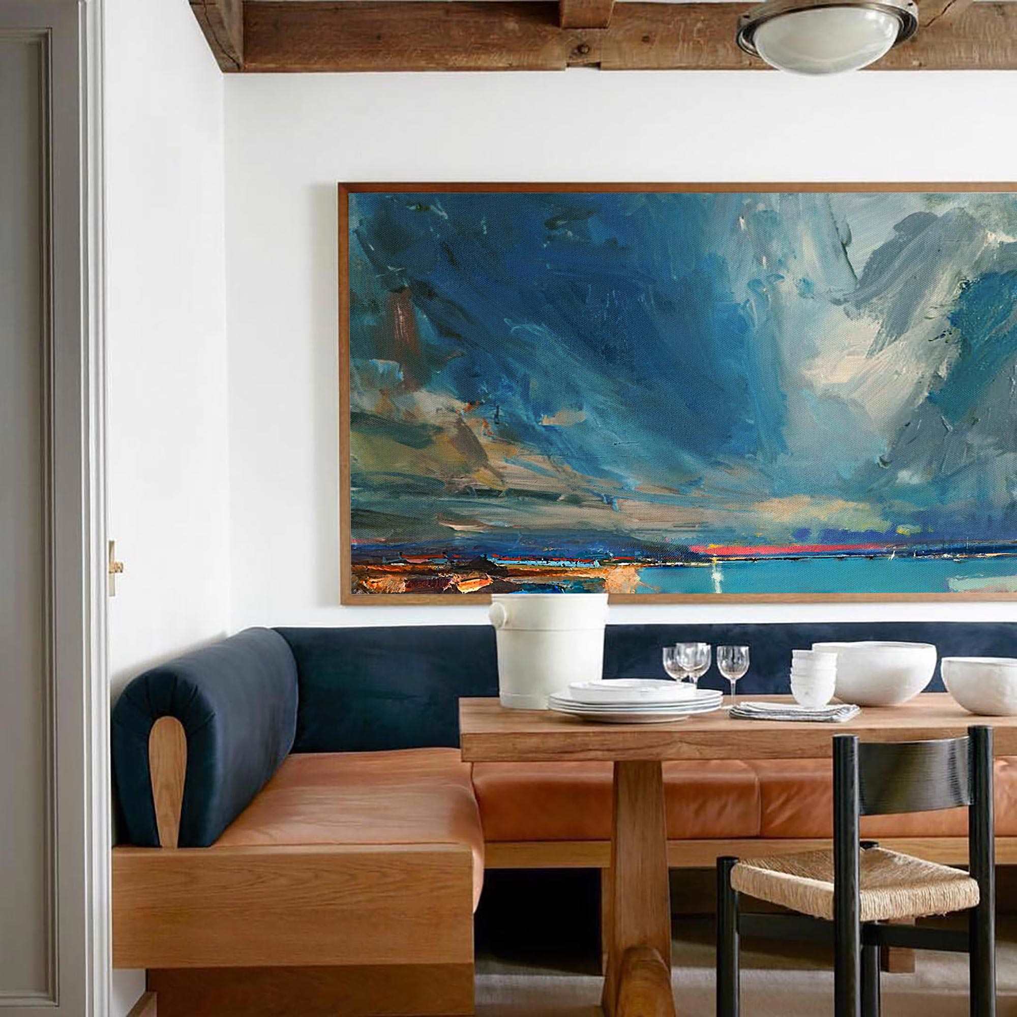 Abstract Coastal Painting ABSH48 - Neutralighting