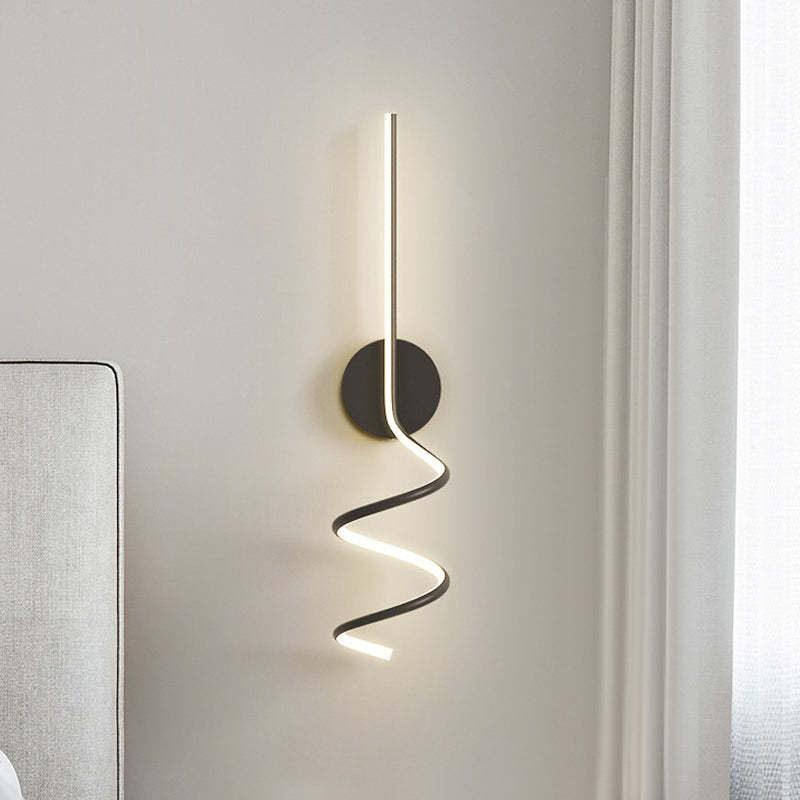 Arisha Modern LED Art Interior Wall Light Spiral, Black & White - Neutralighting