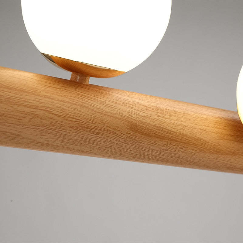 Valentina Glass Bubble Pendant Light Wood/Walnut - Neutralighting