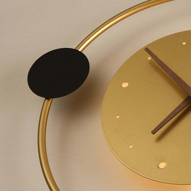 Arisha Wall Lamp Clock, Black & Gold - Neutralighting