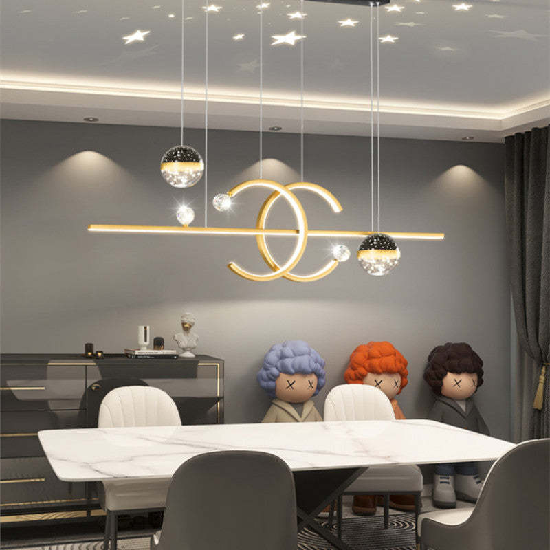 Arisha Pendant Light Double-C, Gold/Black Starry-sky - Neutralighting