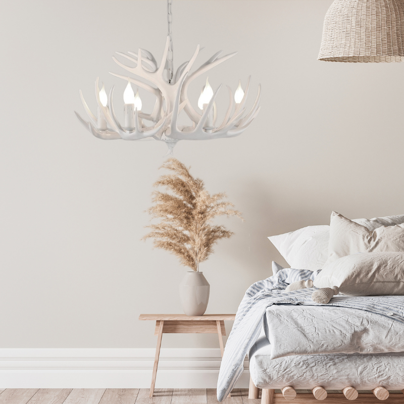 Silva Retro Deer Antlers Candle light Horn Resin Chandelier - Neutralighting