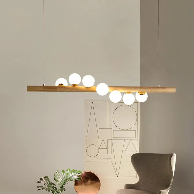 Valentina Glass Bubble Pendant Light Wood/Walnut - Neutralighting