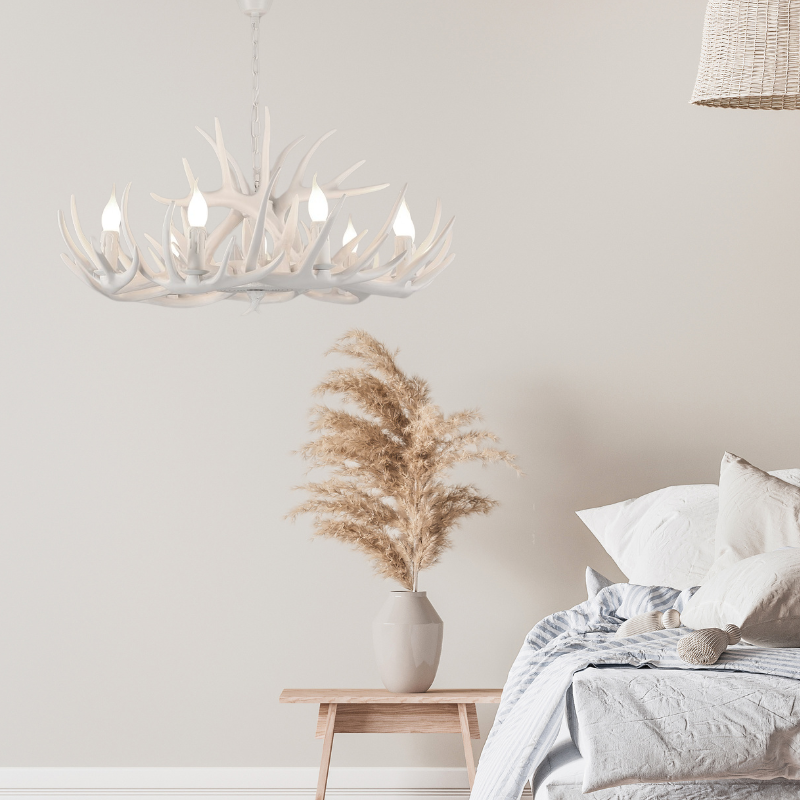 Silva Retro Deer Antlers Candle light Horn Resin Chandelier - Neutralighting