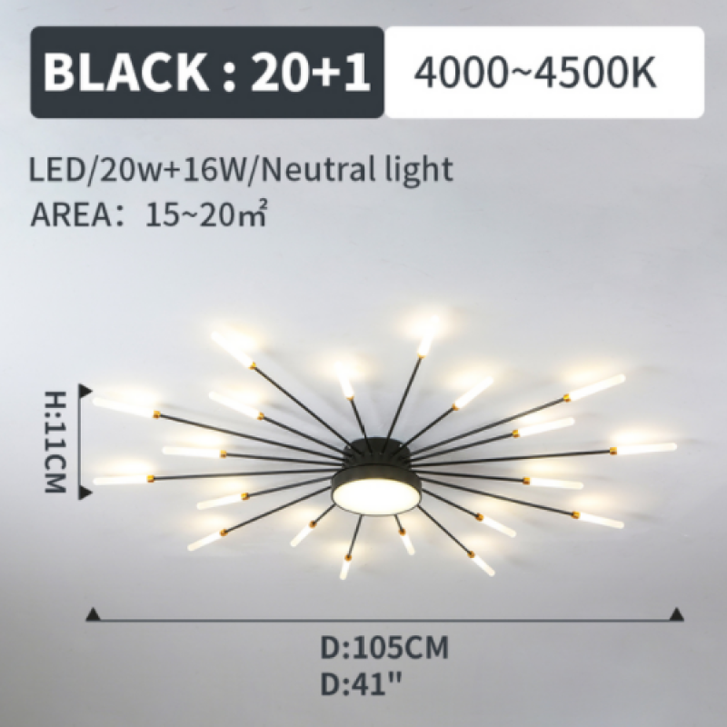 Wesley Modern Home Decoration Fireworks LED Ceiling Light