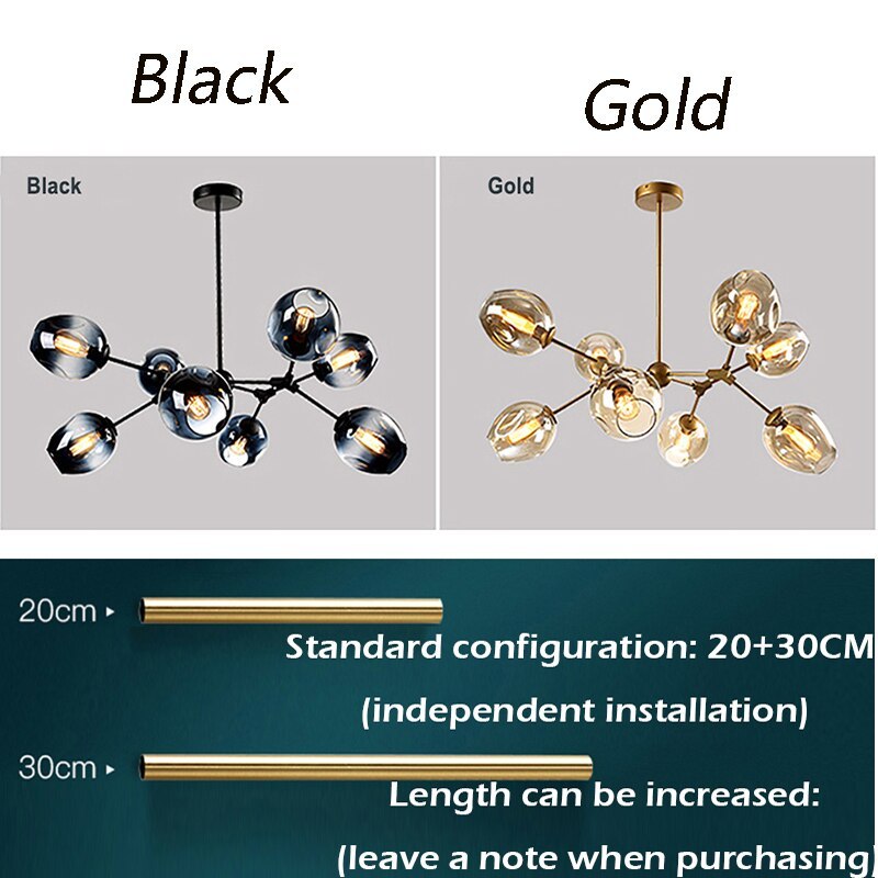 Valentina Modern Bubble Metal Pendant Light, Black/Gold - Neutralighting