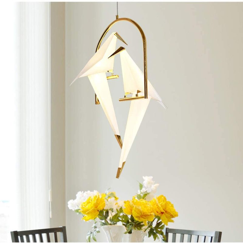 Arisha Modern Nordic Post Modern Bird Pendant Light, White/Clear - Neutralighting