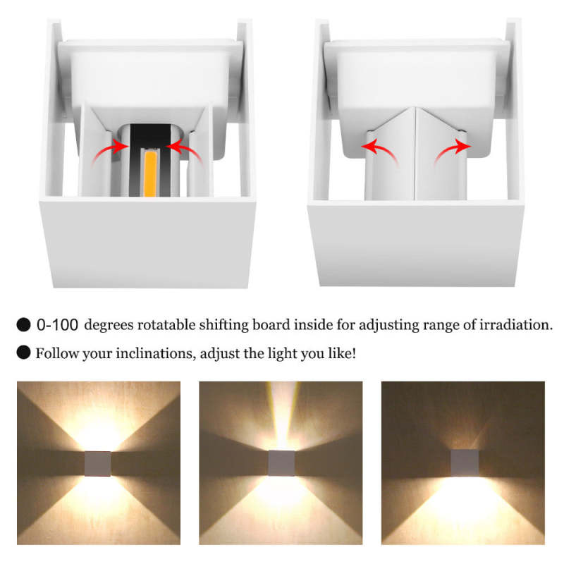Nexu Modern Adjustable Square Outdoor Wall Lamp LED - Neutralighting
