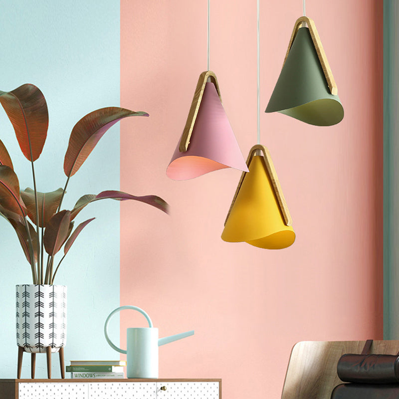 Valentina Modern Cone Pendant Light, Wood/Metal - Neutralighting