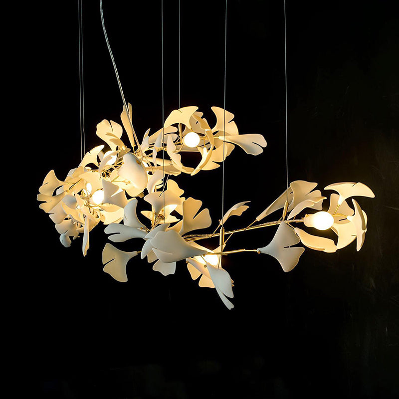 Olivia Luxury Ceramic Chandelier Large Foyer, Gingko leaf, Living Room - Neutralighting