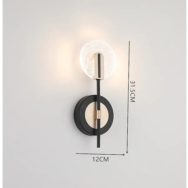 Valentina Wall Lighting Disc Modern, Metal/Acrylic, Black/White, Bedroom - Neutralighting
