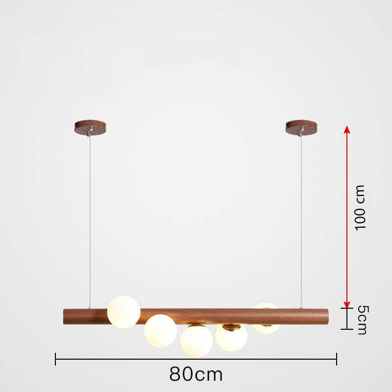 Valentina Glass Bubble Pendant Light Wood/Walnut - Neutralighting