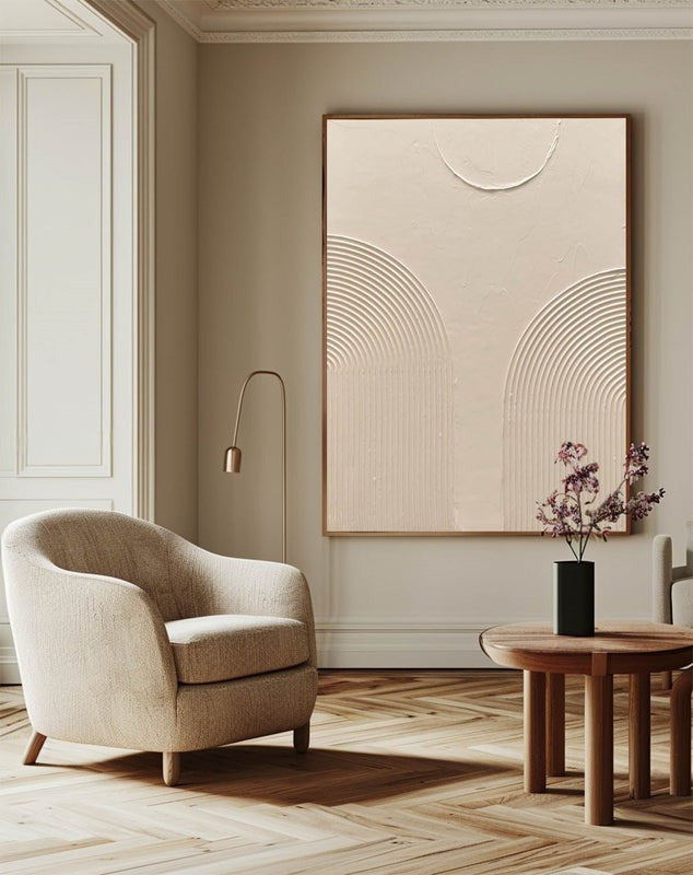 Beige Minimalist Abstract Painting