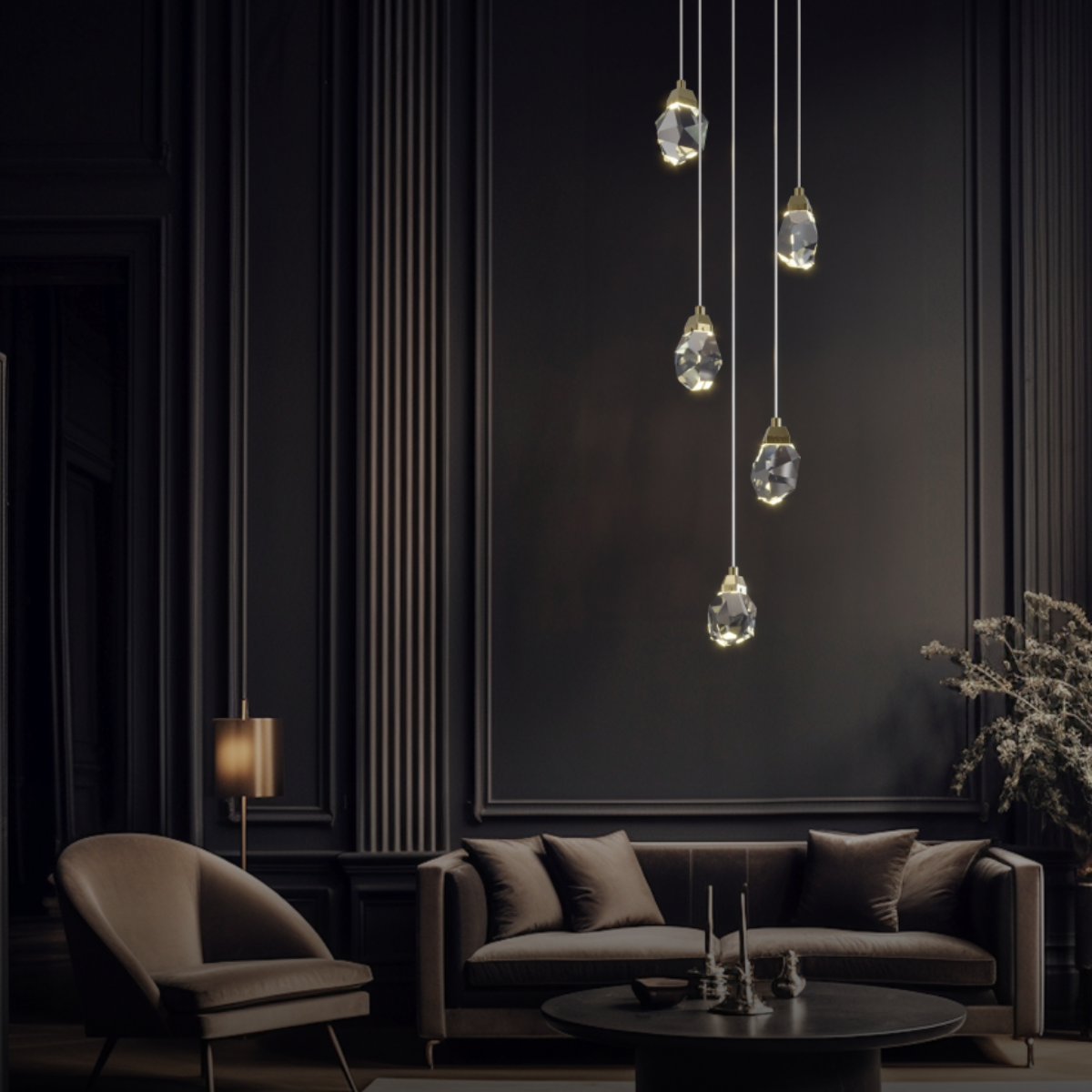 Kristy Design Ball Glass/Metal Pendant Light Gold - Neutralighting