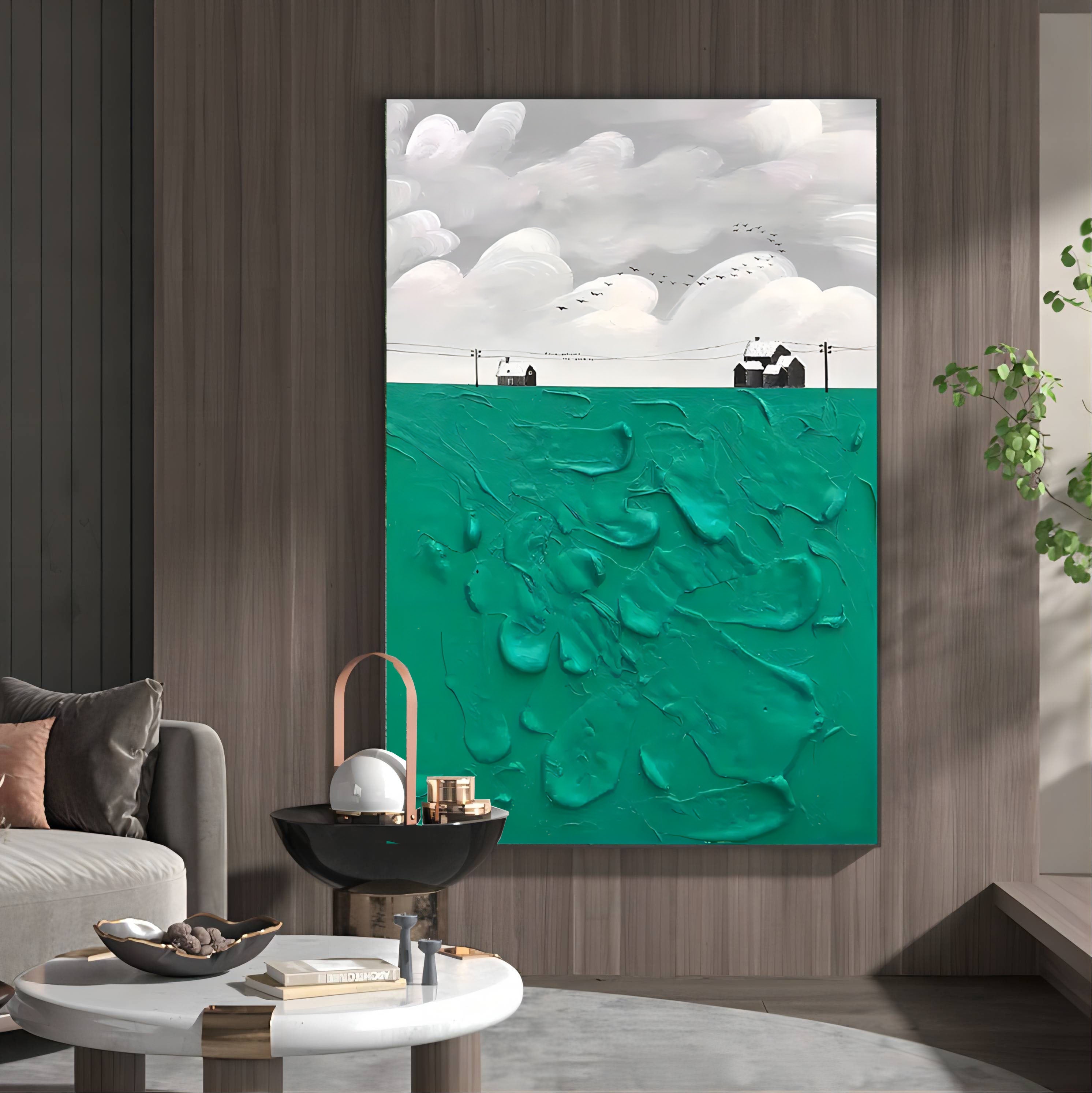 Wall Art Teal Green Countryside Farmhouse