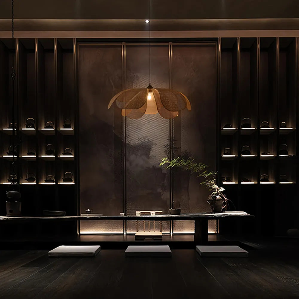 Aiko Handmade Pendant Light, Rattan/Willow Weave - Neutralighting
