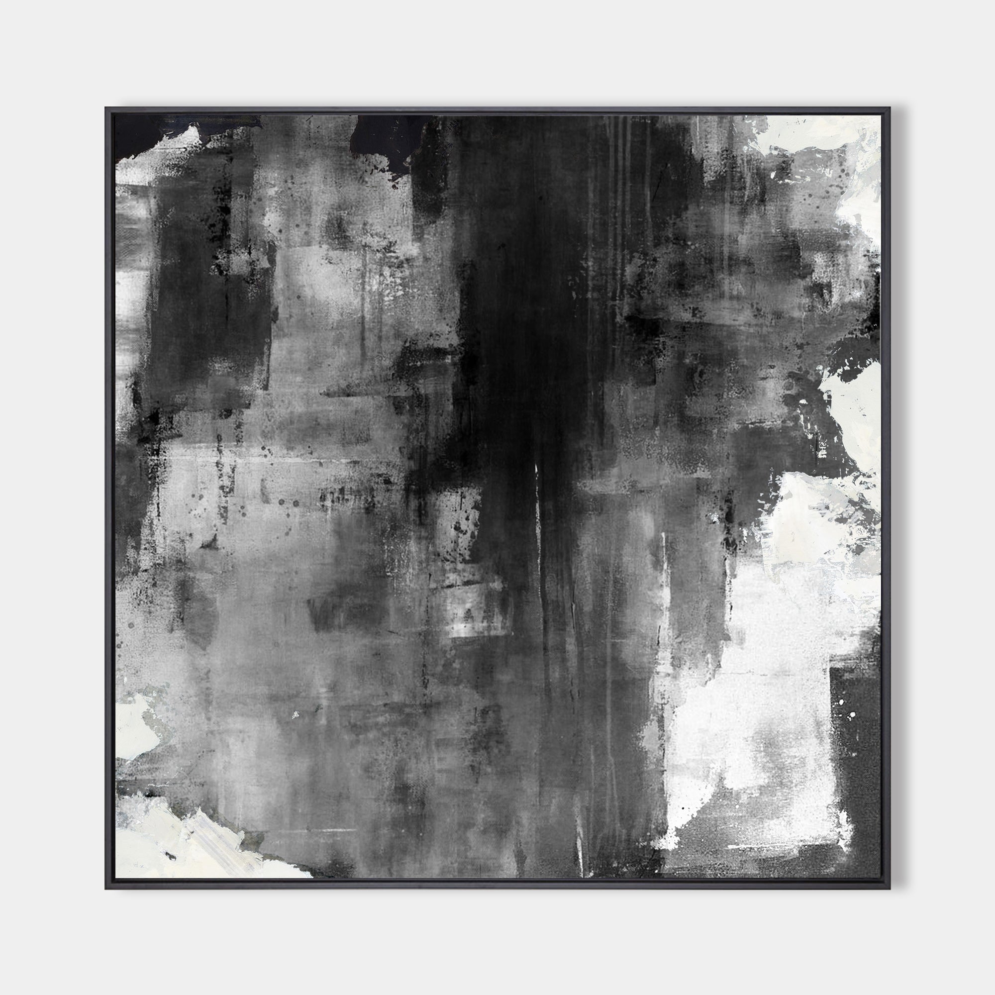 Large Black Grey White Abstract Painting