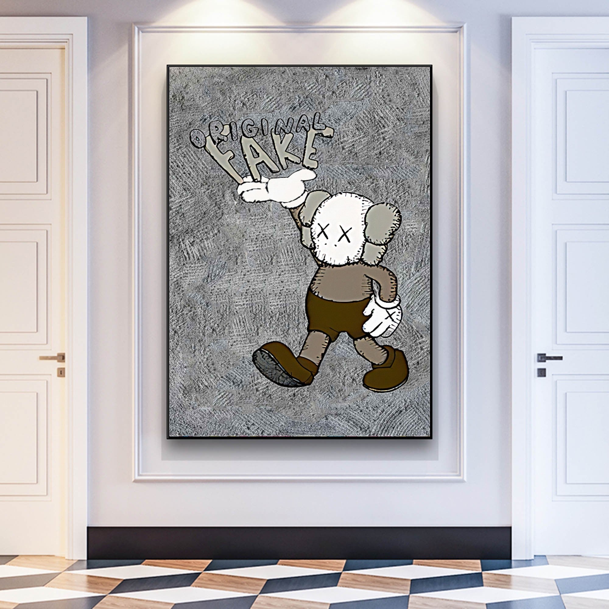 Wall Art KAWS Original Fake Cartoon Graffiti