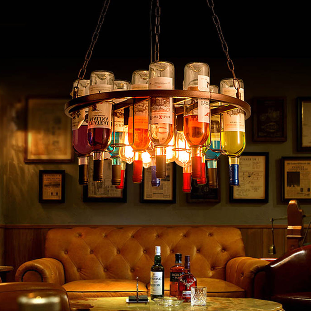 Austin Art-Deco Wine Bottle Glass Pendant Light Rust - Neutralighting