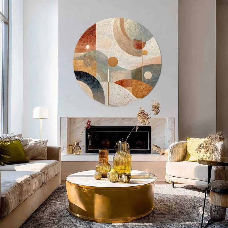 Wall Art Minimalist 3D Gold Geometric Circles