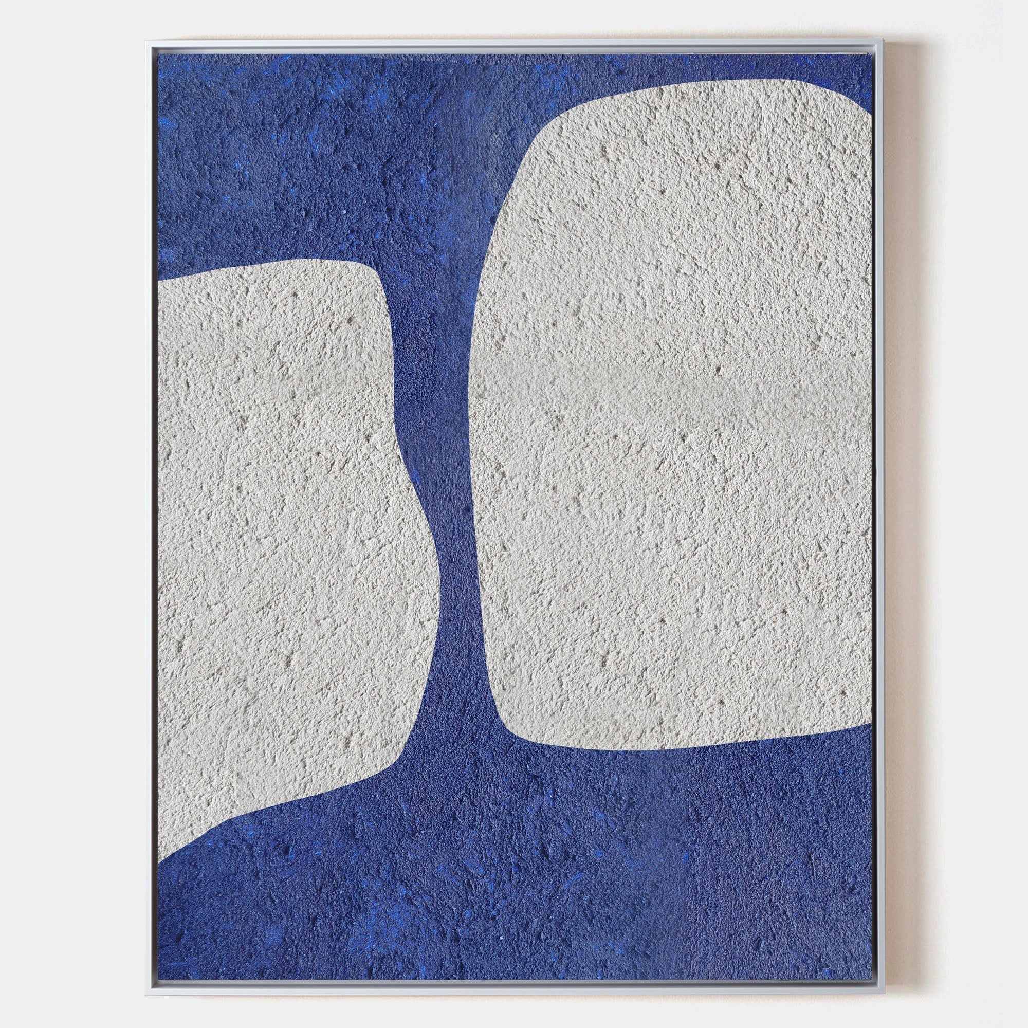 Large Blue And White Minimalist Painting ABAV61 - Neutralighting