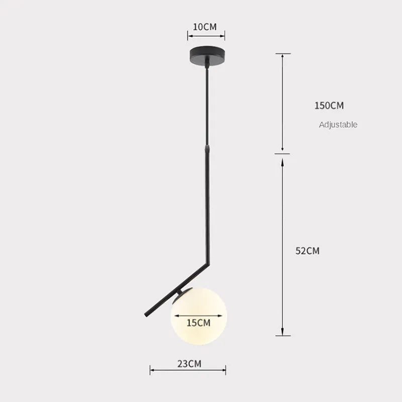 Arisha Modern Globe Metal/Glass Pendant Light, 3 Style - Neutralighting
