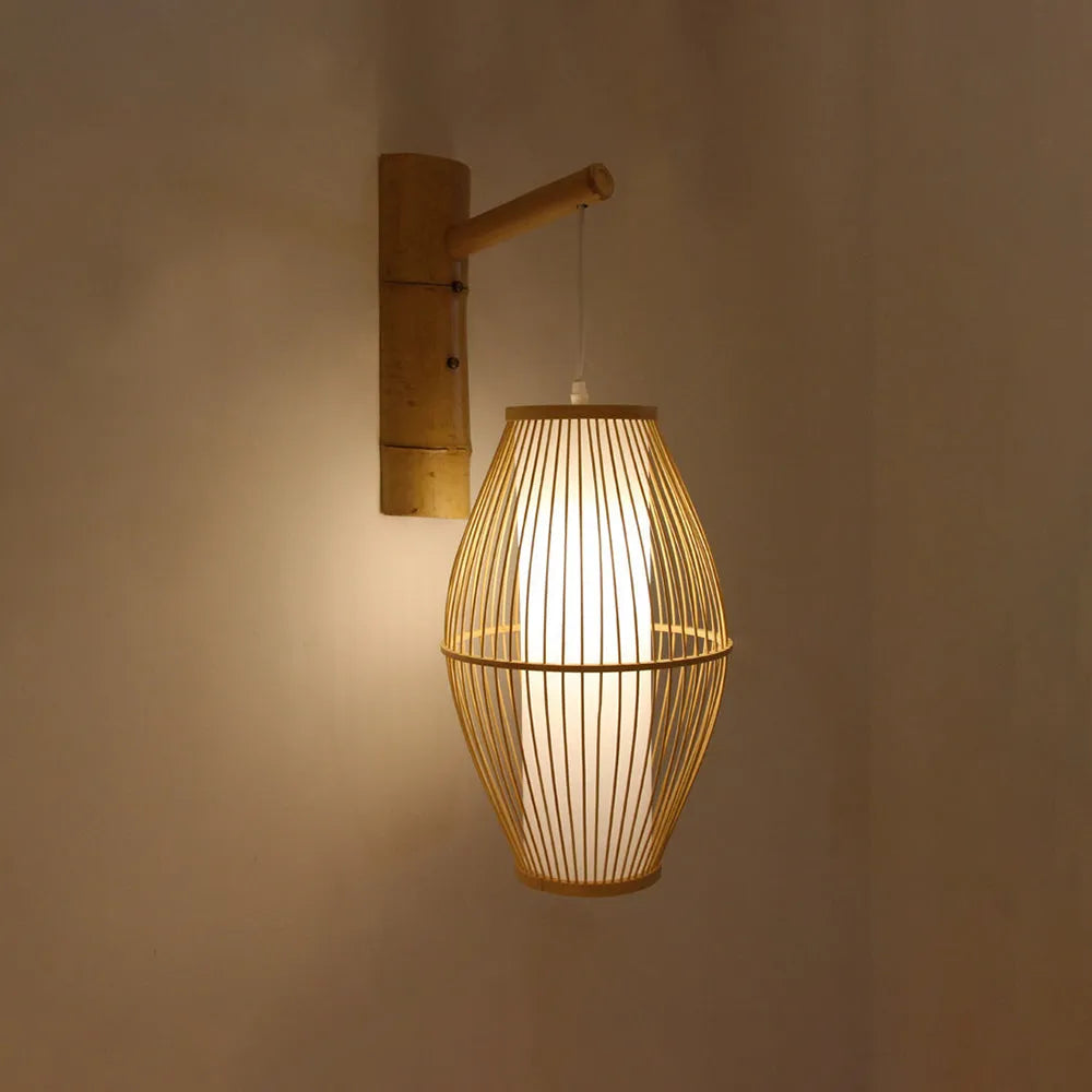 Ritta Wall Lamp Rustic, Muto Rattan Weaving LED, Hallway Wall Sconce - Neutralighting