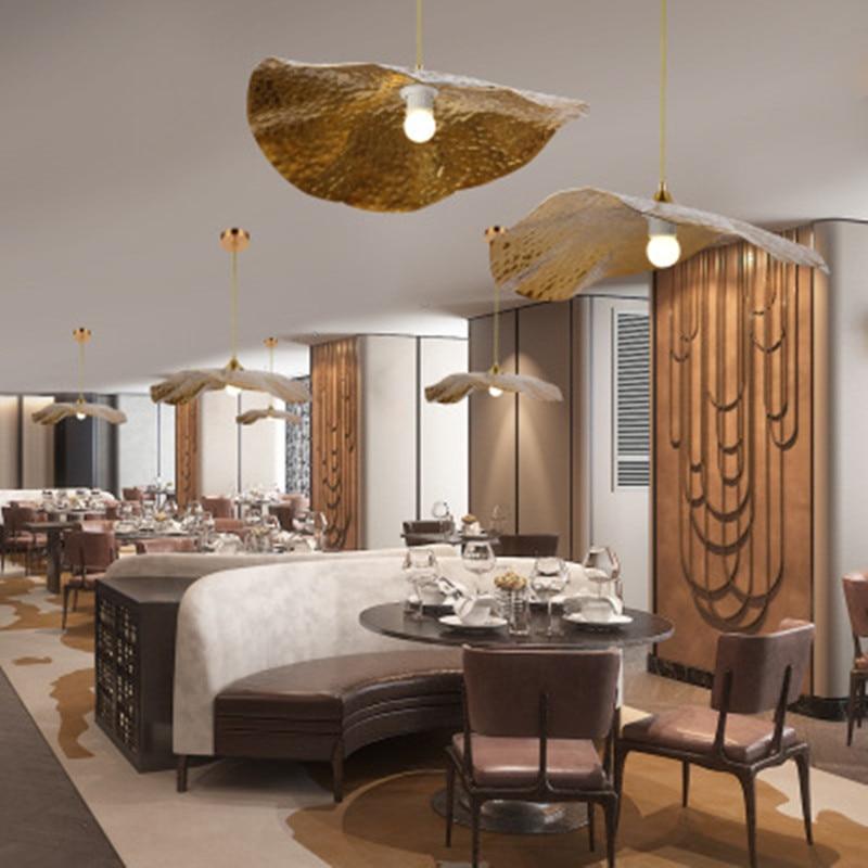 Arisha Natural Lotus Leaf Metal Pendant Light - Neutralighting