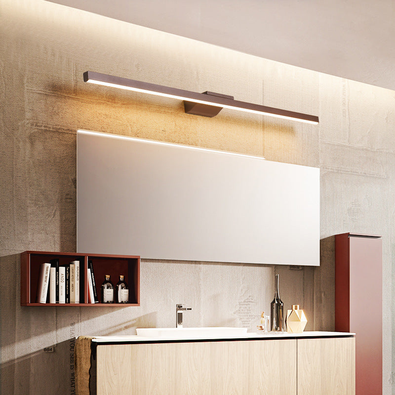 Arisha Modern Linear Metal Wall Lamp Mirror Front, Coffee - Neutralighting