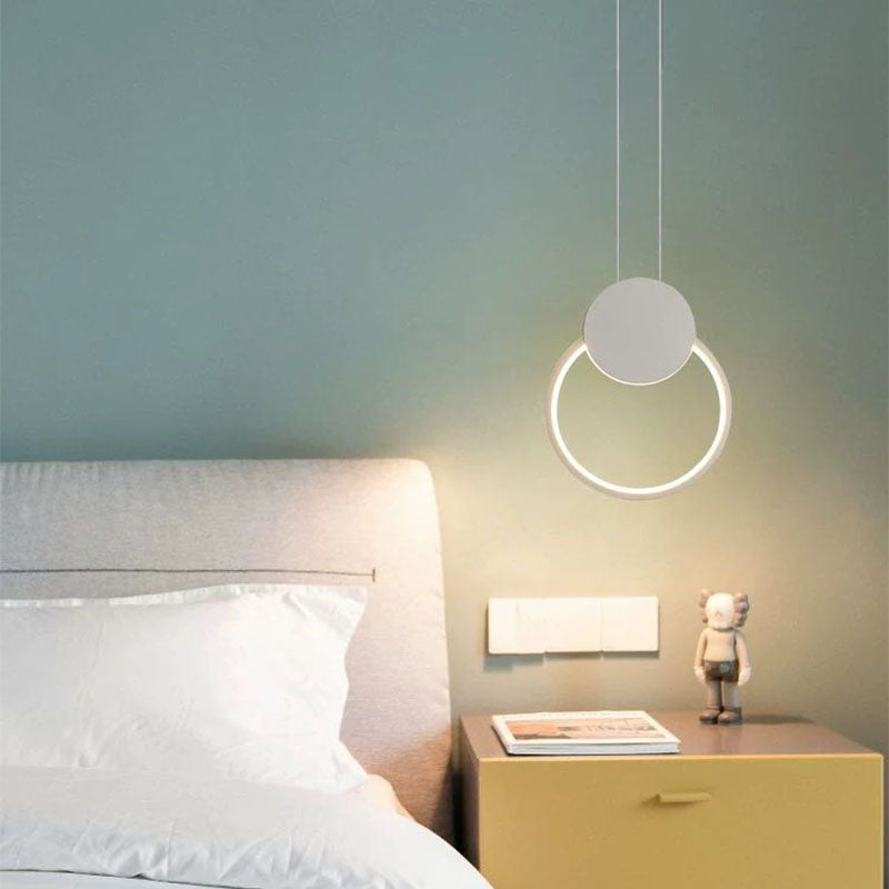 Doria Modern LED Pendant Light Black/White Metal Living Room - Neutralighting