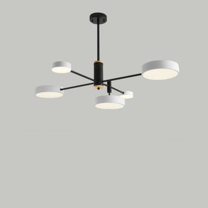 Arisha Pendant Light LED, Metal & Wood, Grey/White/Gold - Neutralighting