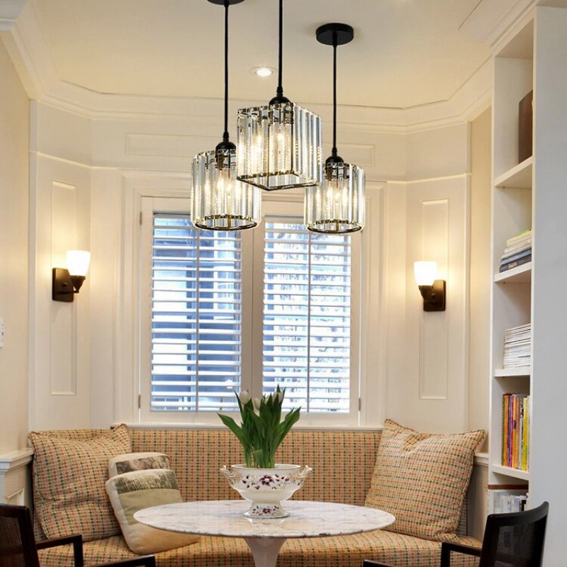 Vina Modern Cluster Cylinder Glass Pendant Light, Black/Gold - Neutralighting