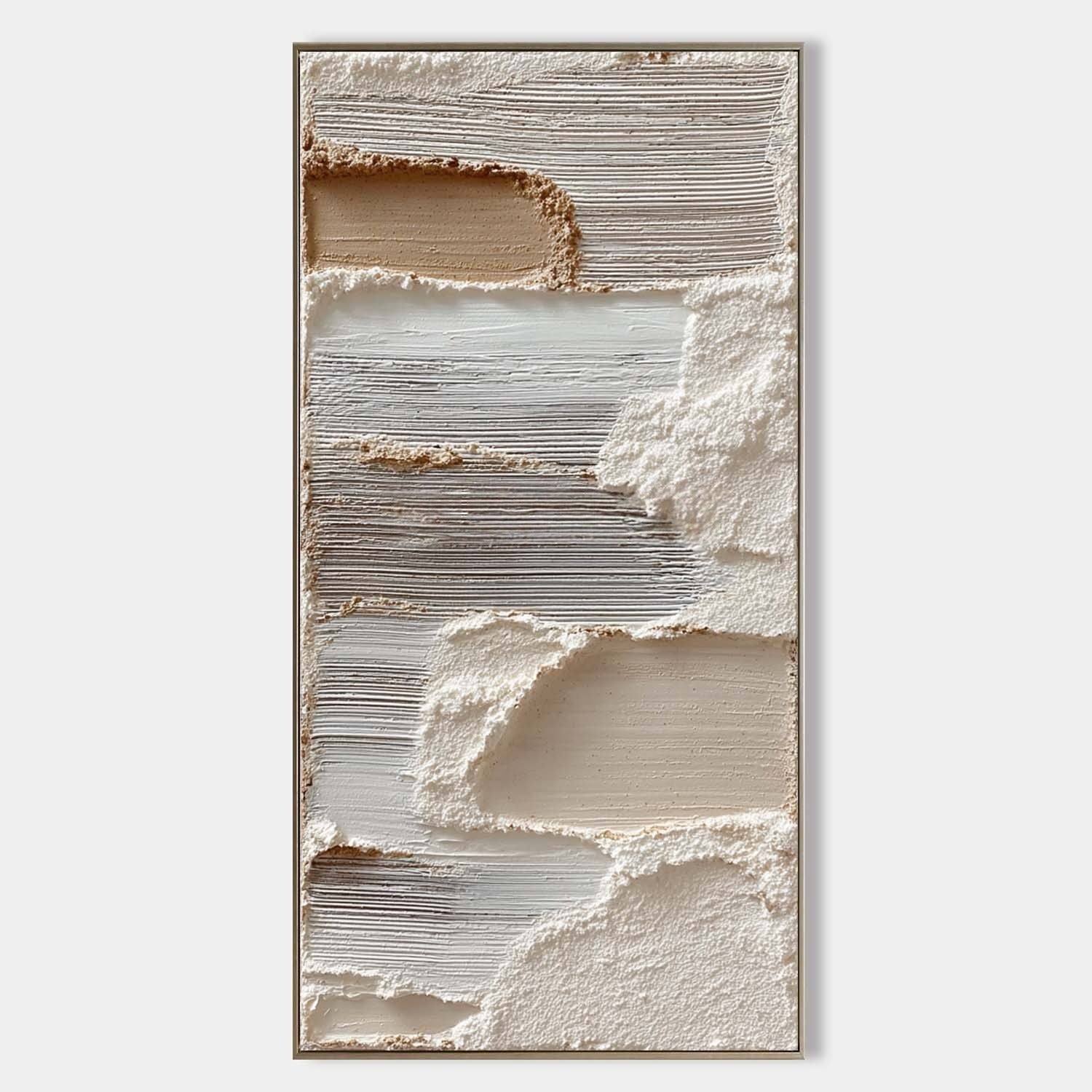 Wall Art Neutral Abstract Layered Impasto