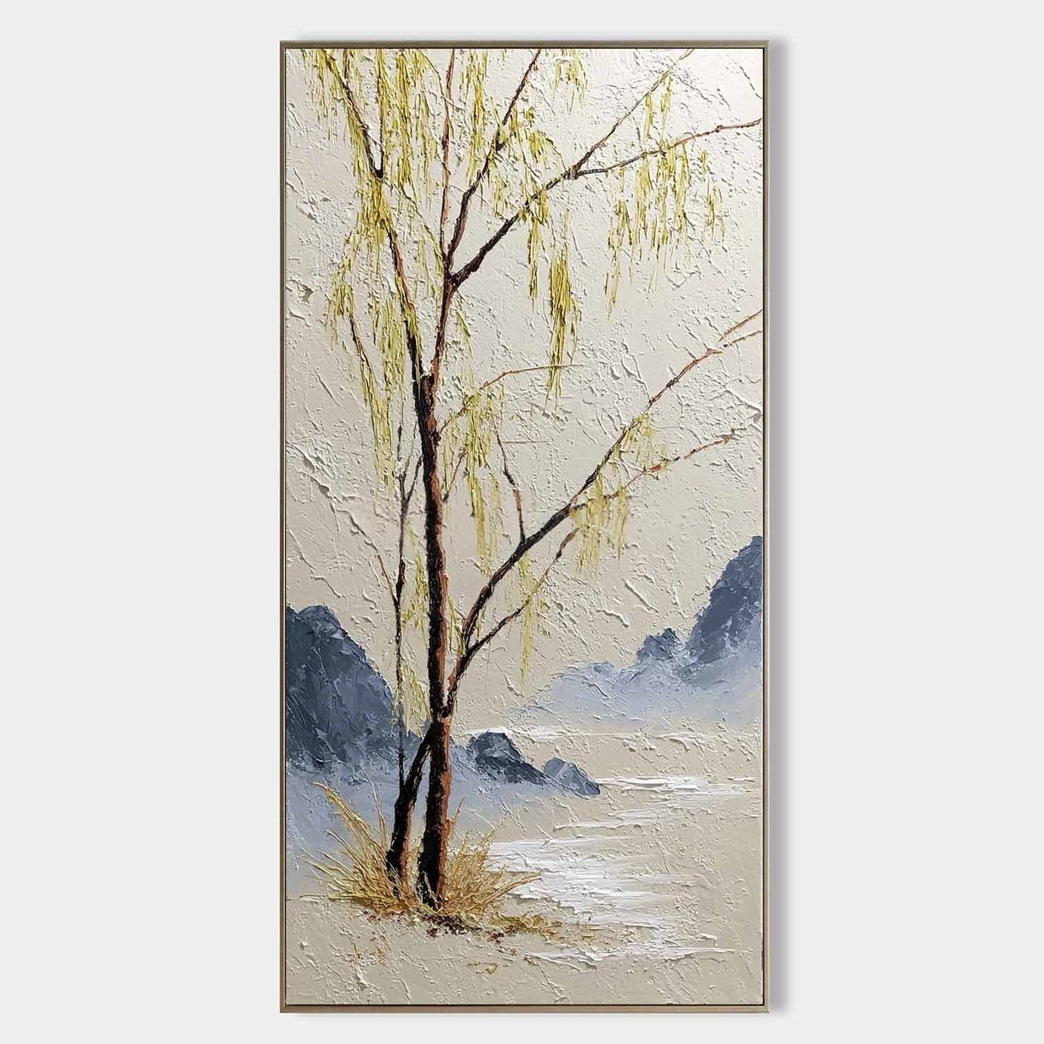 Oriental Weeping Willow 3D Impasto Painting
