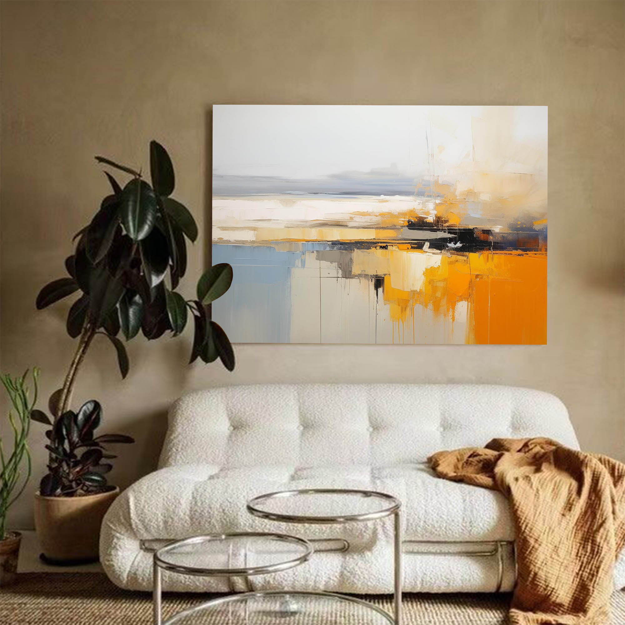 Abstract Canvas Art AB054 - Neutralighting