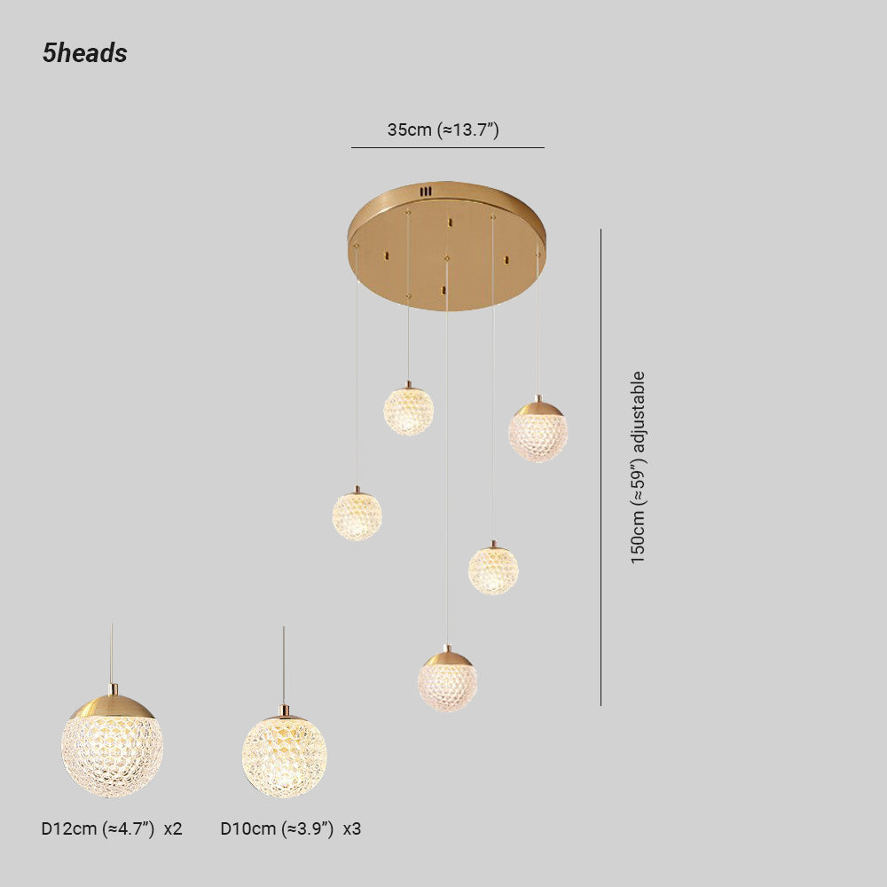 Arisha Multi Staircase Modern Art Deco Pendant Light, Gold - Neutralighting