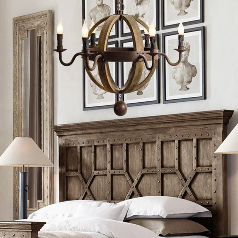 Silva Rustic Pendant Light Wood Metal Corridor Restaurant - Neutralighting