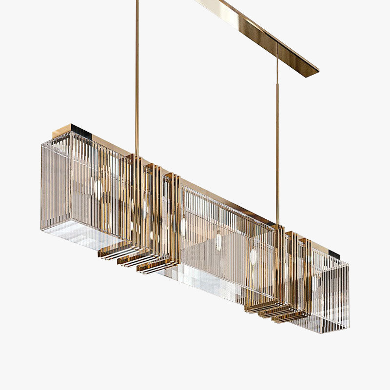Kristy Metal Chandelier Pendant Light, Luxury Rectangular, Gold - Neutralighting